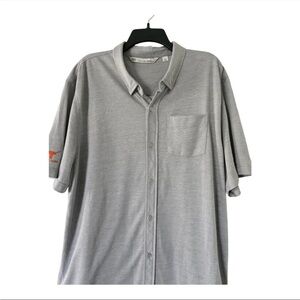 Travis Mathew Shirt XXL Men Button Up Gray Short Sleeve Cotton Button